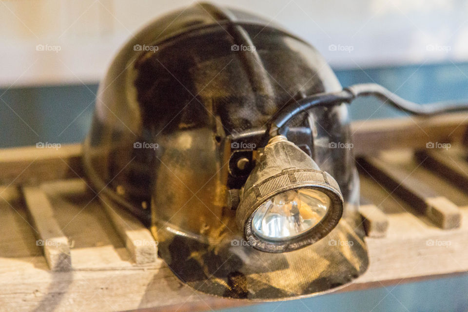 Old miner's helmet