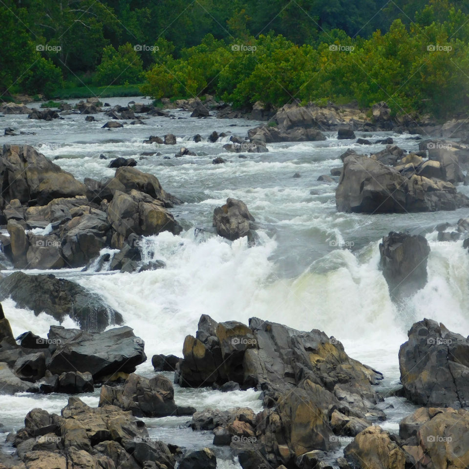 Amazing, waterfall with cascading, crashing, beautiful, and sometimes violent, waterfall, Great Falls, Virginia!