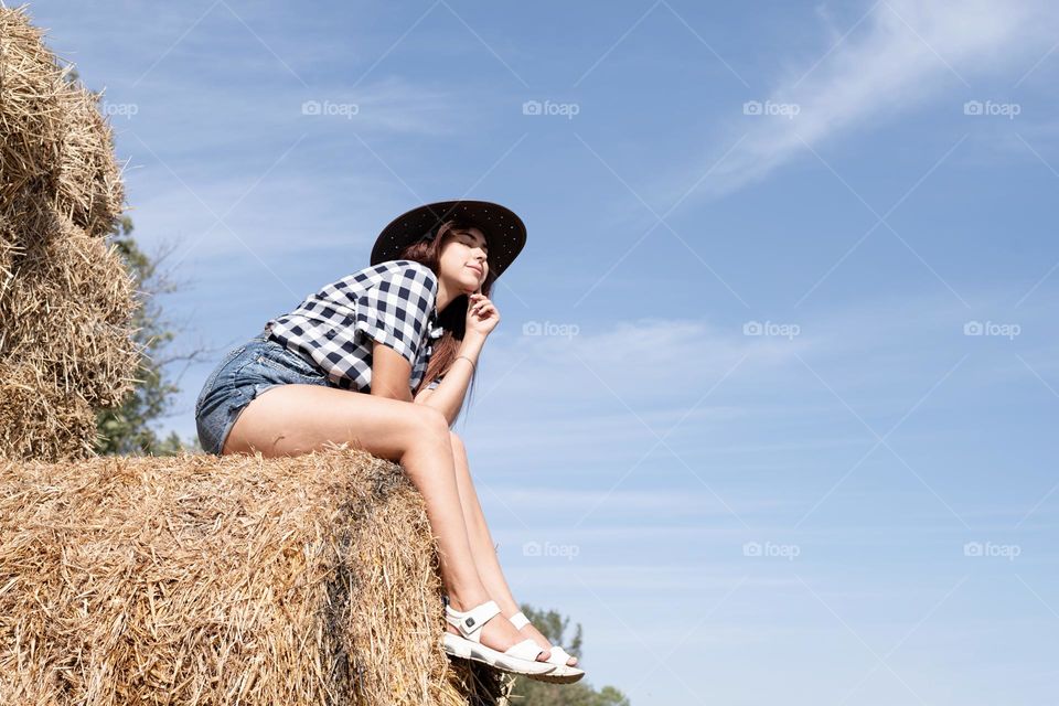 woman in countryside