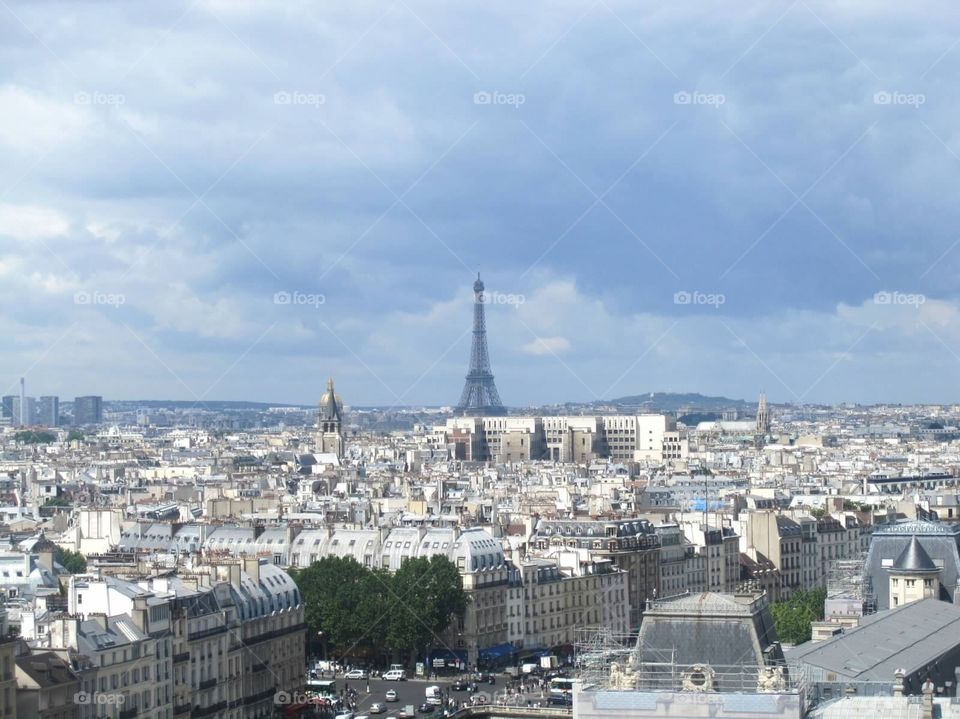 Romantic Paris. View of Paris and the Eiffel Tower