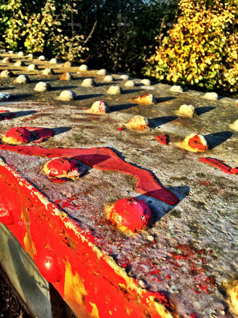 Old rusty iron railway bridge