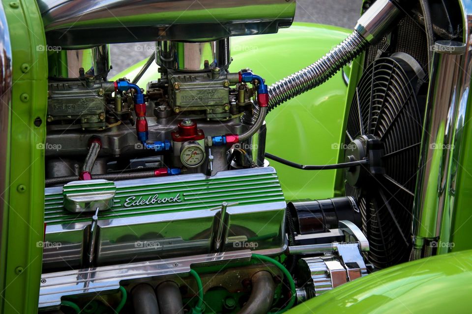 Cool engine of a classic car