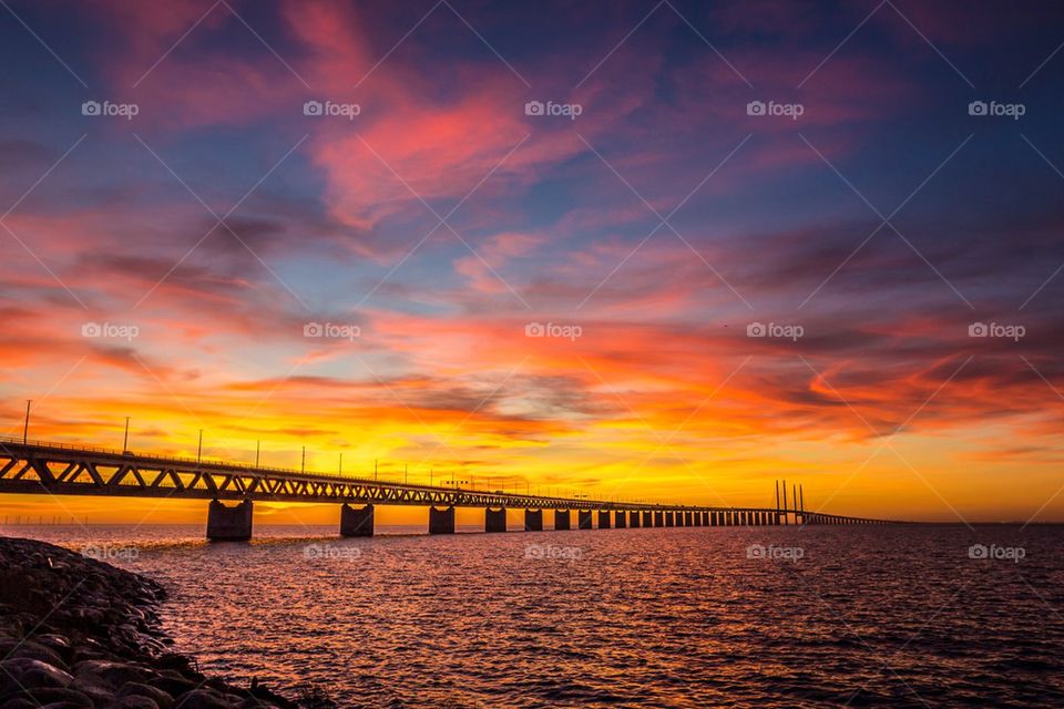 Dramatic sky reflecting in ocean