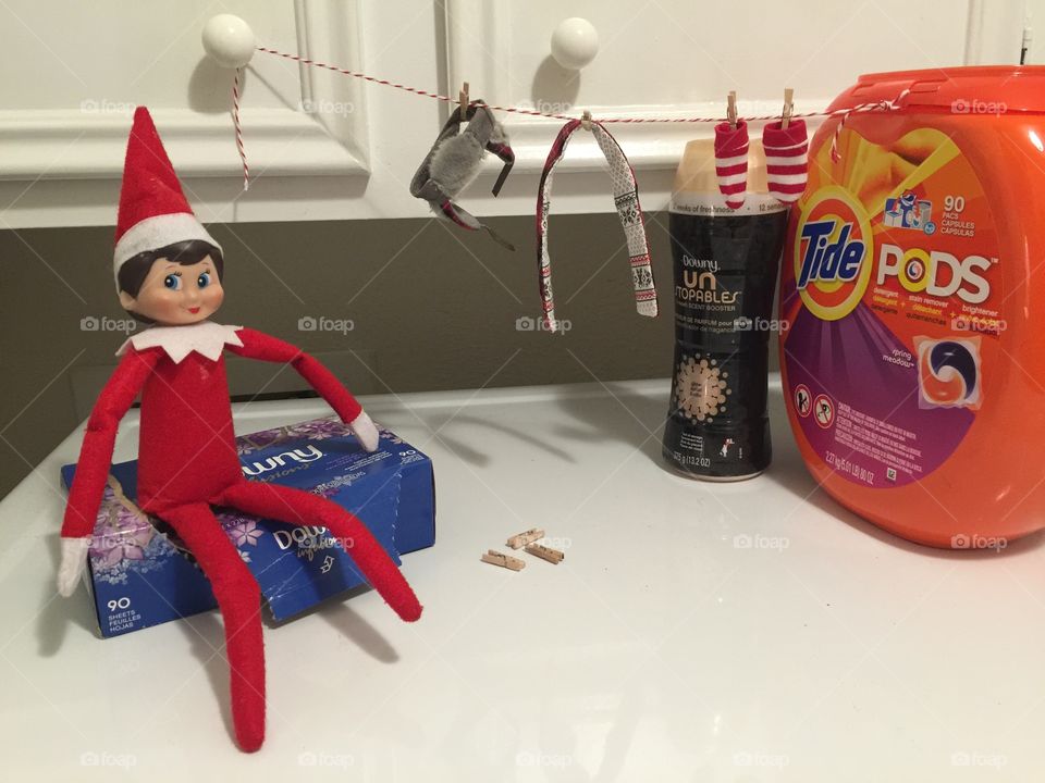 Elf on the Shelf doing Laundry 