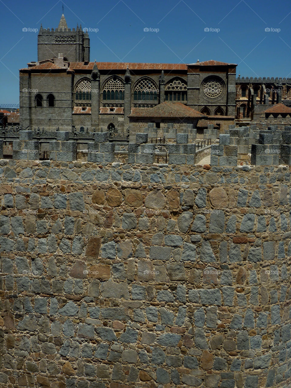 city wall cathedral spain by kenglund