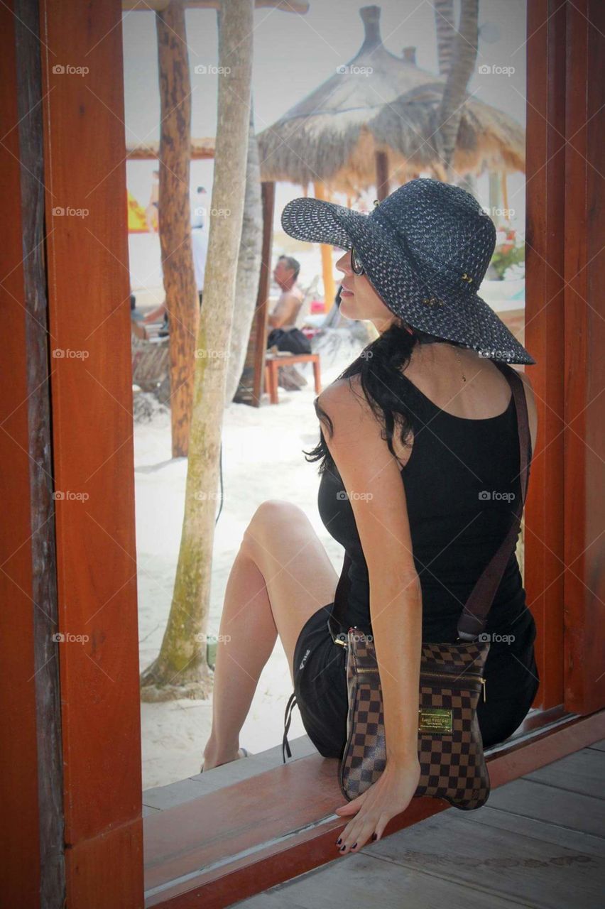 In the moment. Beautiful woman.