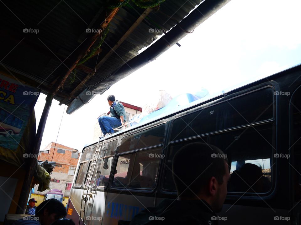 This photo has been taken in a bus station in Cuzco 