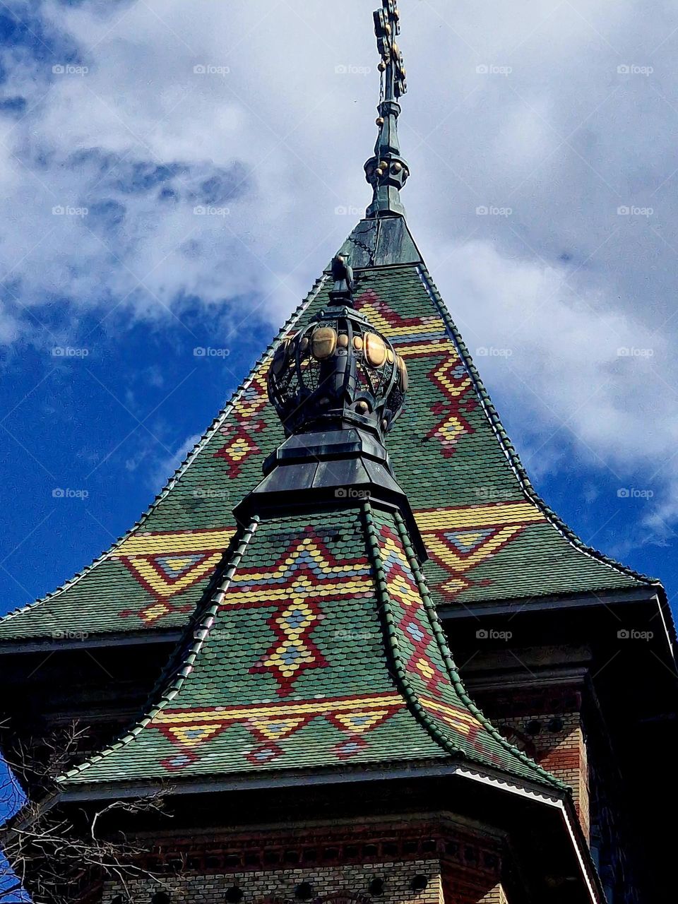 the roof of the church in Timisoara