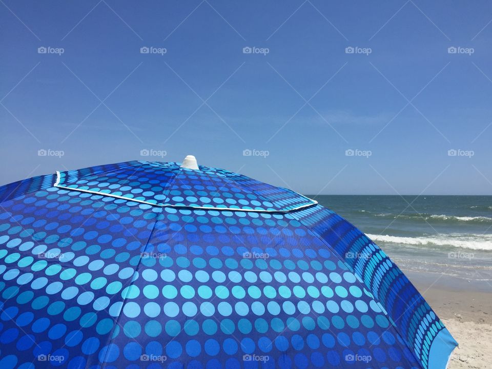 Beautiful beach umbrella at the beach. 