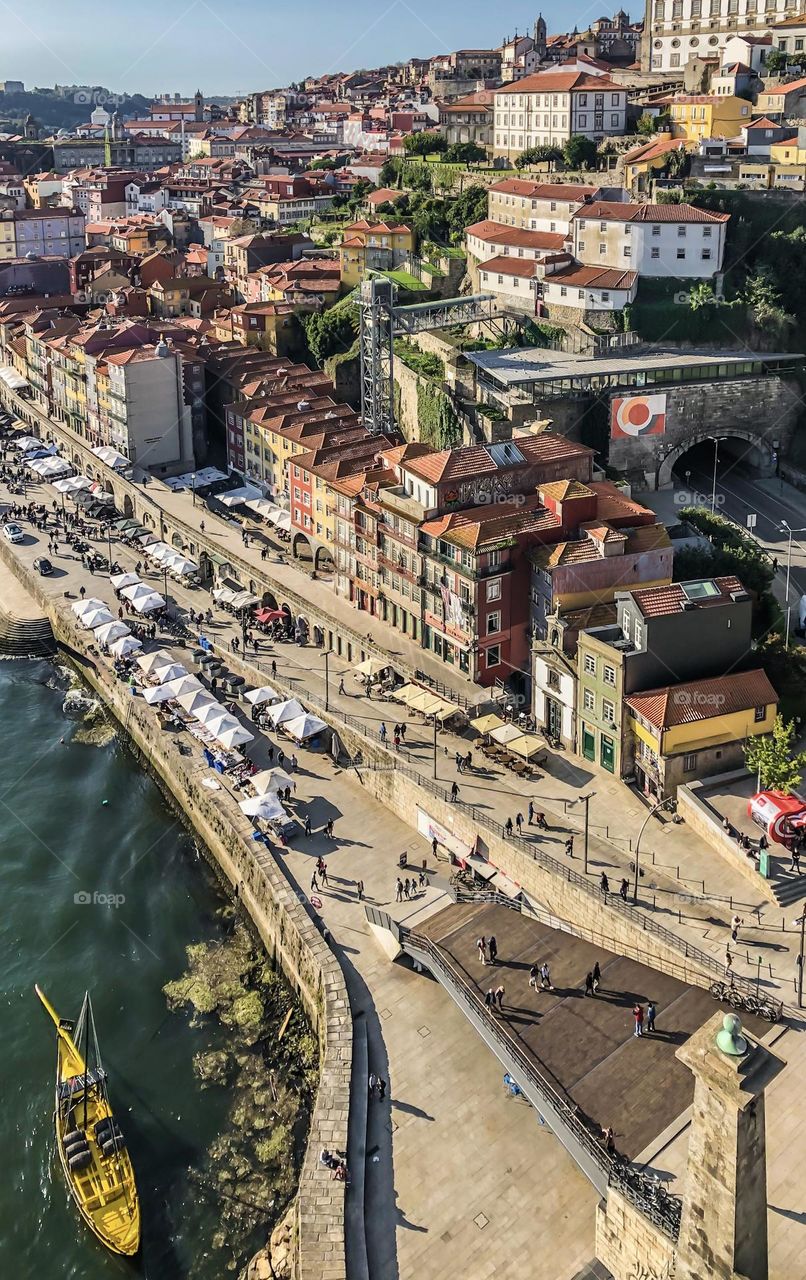 A downward view of Porto from the Dom Luis I Bridge 