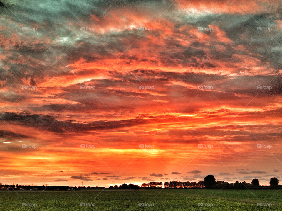 sky clouds fire the netherlands by woodyyeah