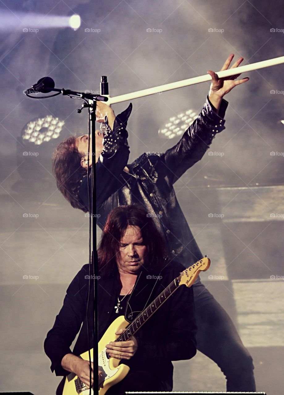 Singer and guitarist performance