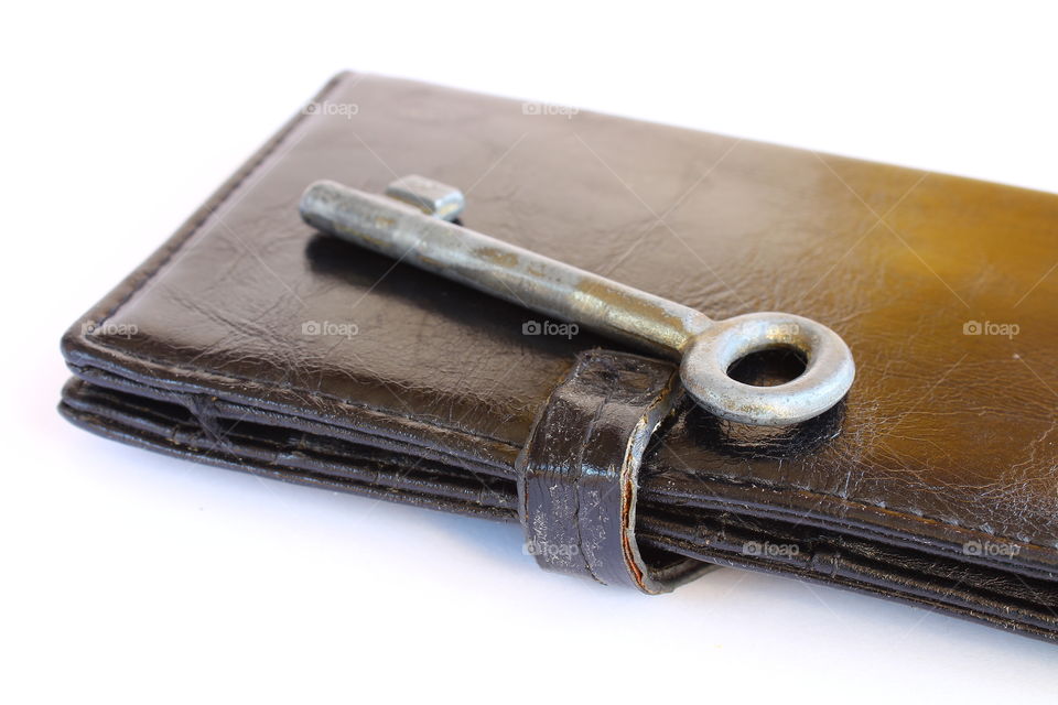 wallet and a key isolated