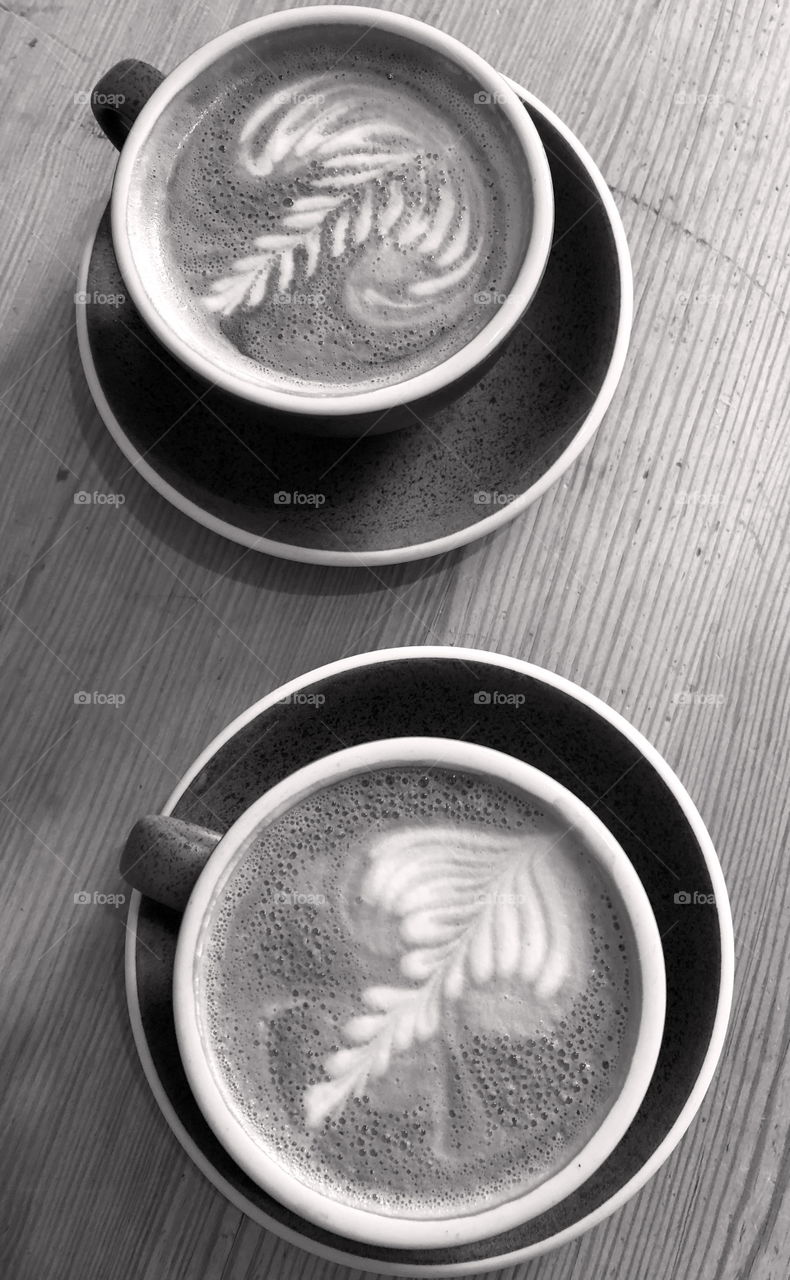 Black and white coffee