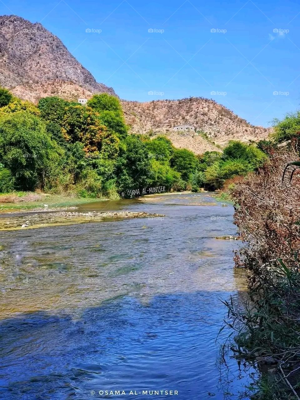 Glory be to God, the magnificent and picturesque view and the natural green trees are a view that is nothing more wonderful than it