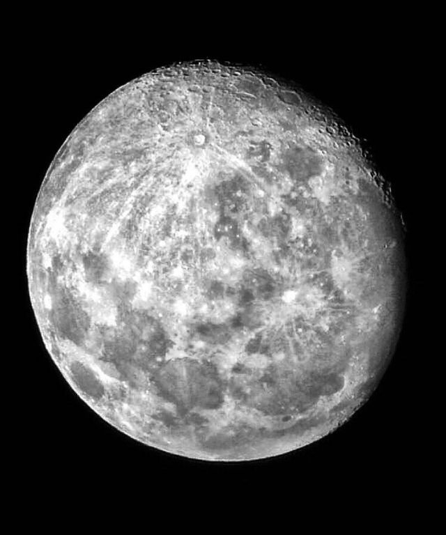 The moon through a telescope—taken in Ludington, Michigan 