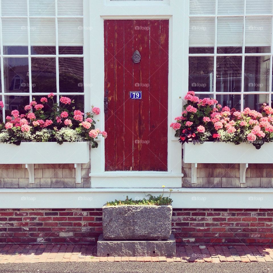 Door No Step. A lovely, quaint New England doorway in Provincetown, Massachusetts. 