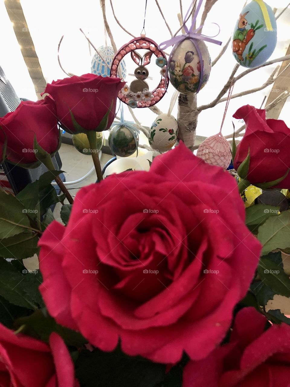 My beautiful  Roses & eater egg decoration 