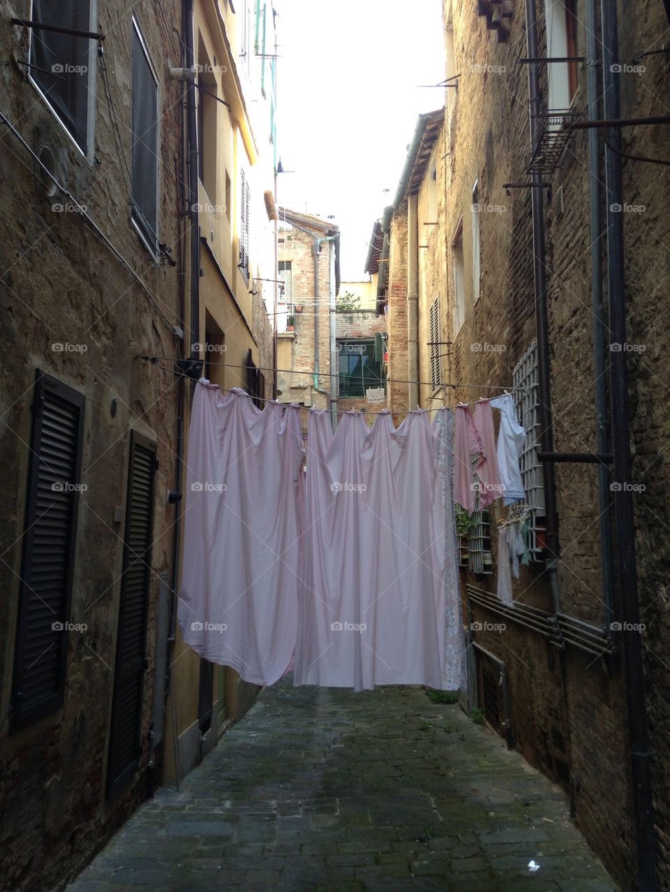 Hanging laundry in Italy