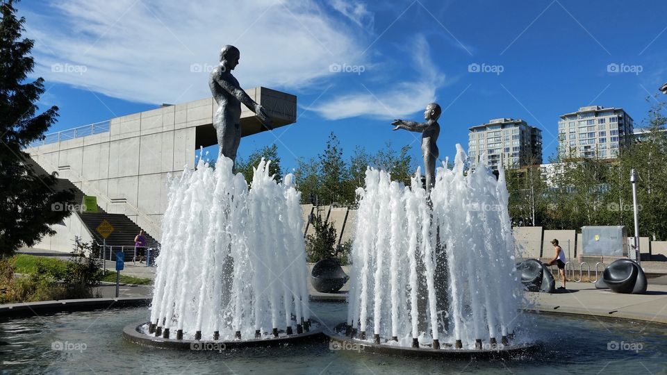 Father and Son Fountain. Olympic Sculpture Park, Seattle, WA