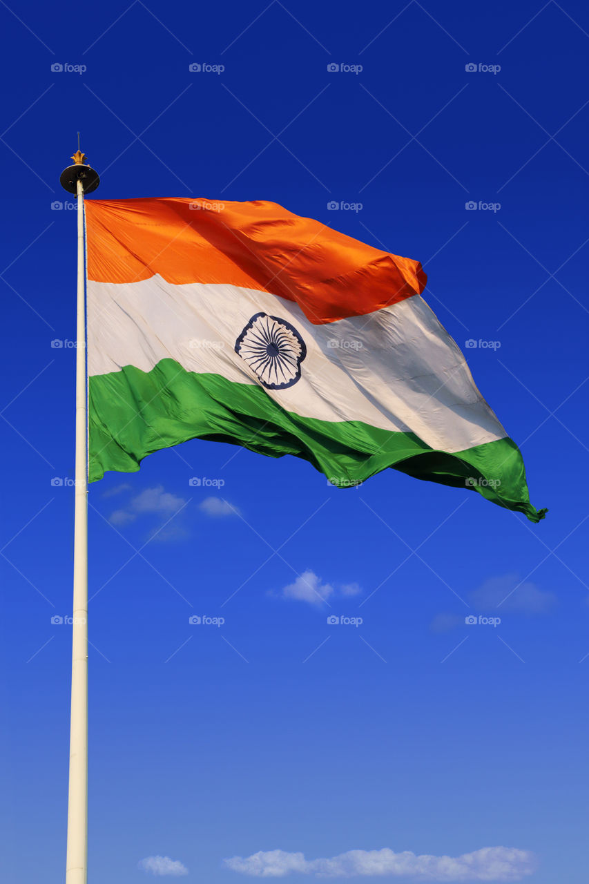 Tricolor Indian flag in new Delhi, India
