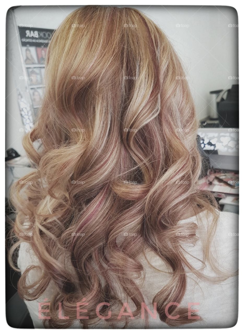 blond and soft pink