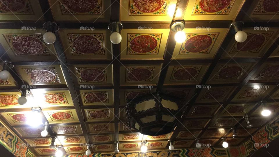 Ceiling in an Old Chinese restaurant