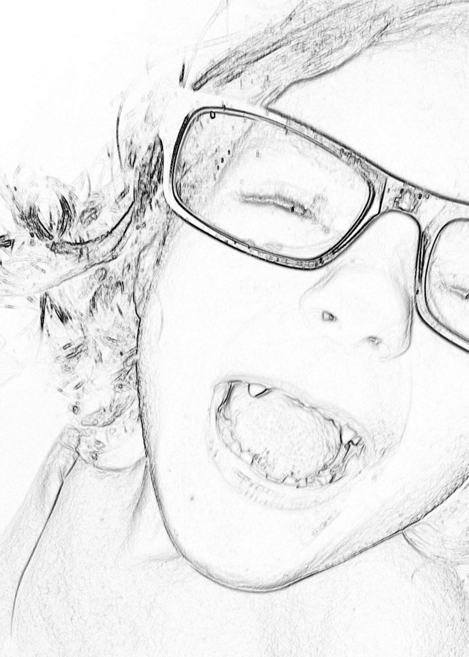 Happy child digital sketch 