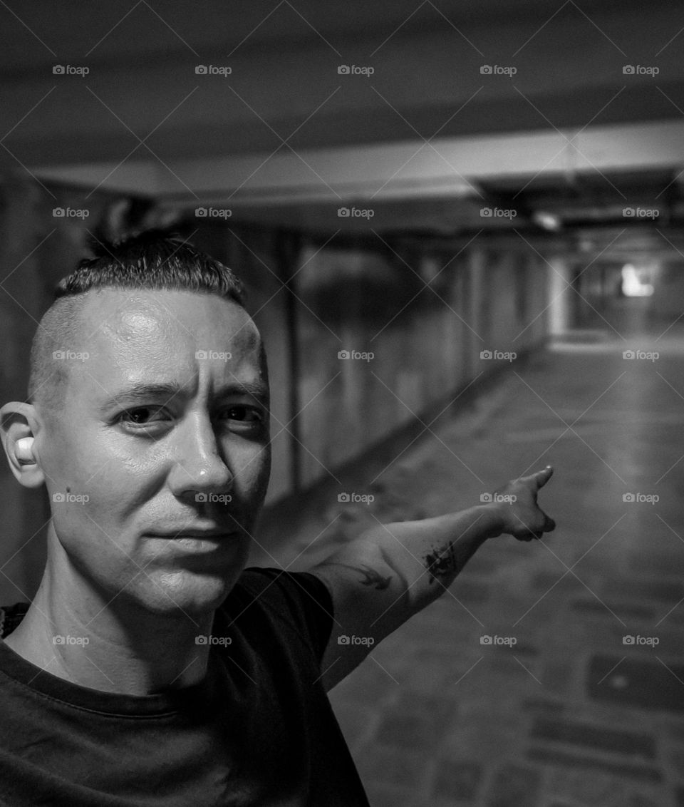 portrait of man in underground