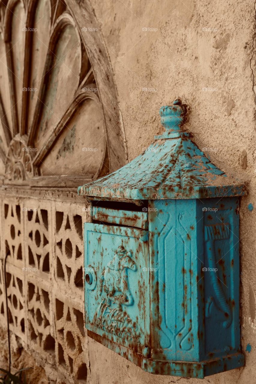 Turquoise letters box