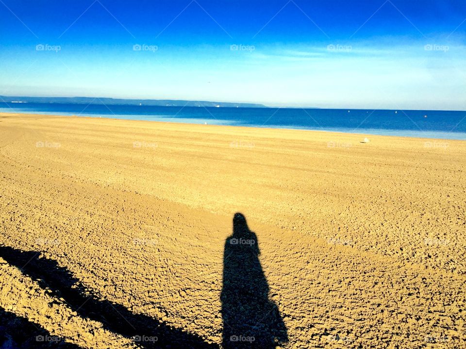 Shadows by beach