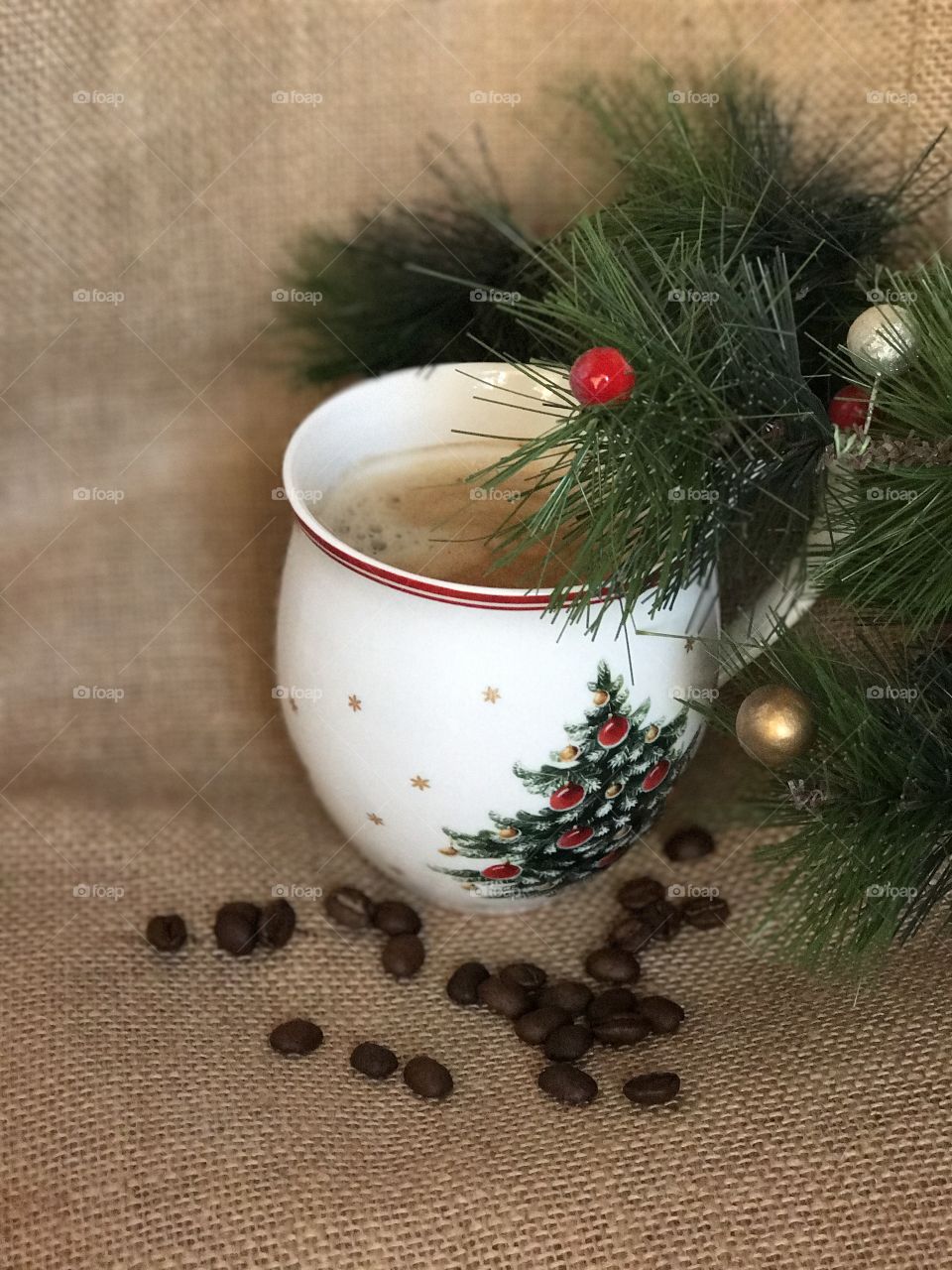 Christmas ( New Year ) cup of coffee.
