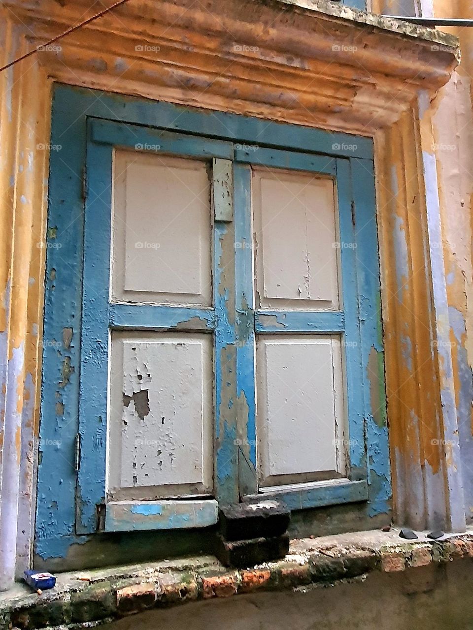 Heritage Building with Blue Windows