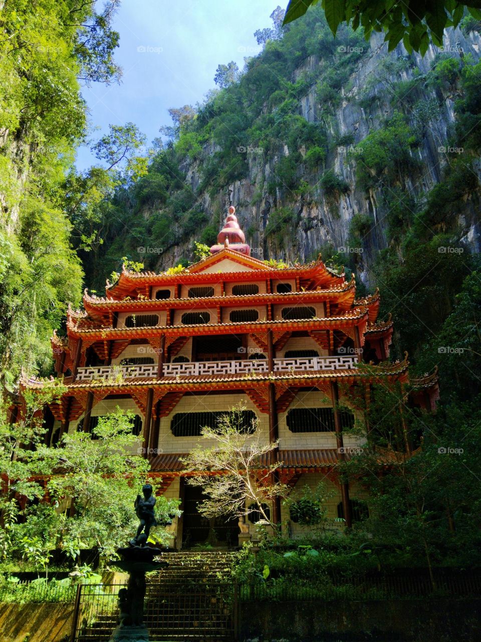 Temple in between the mountain.