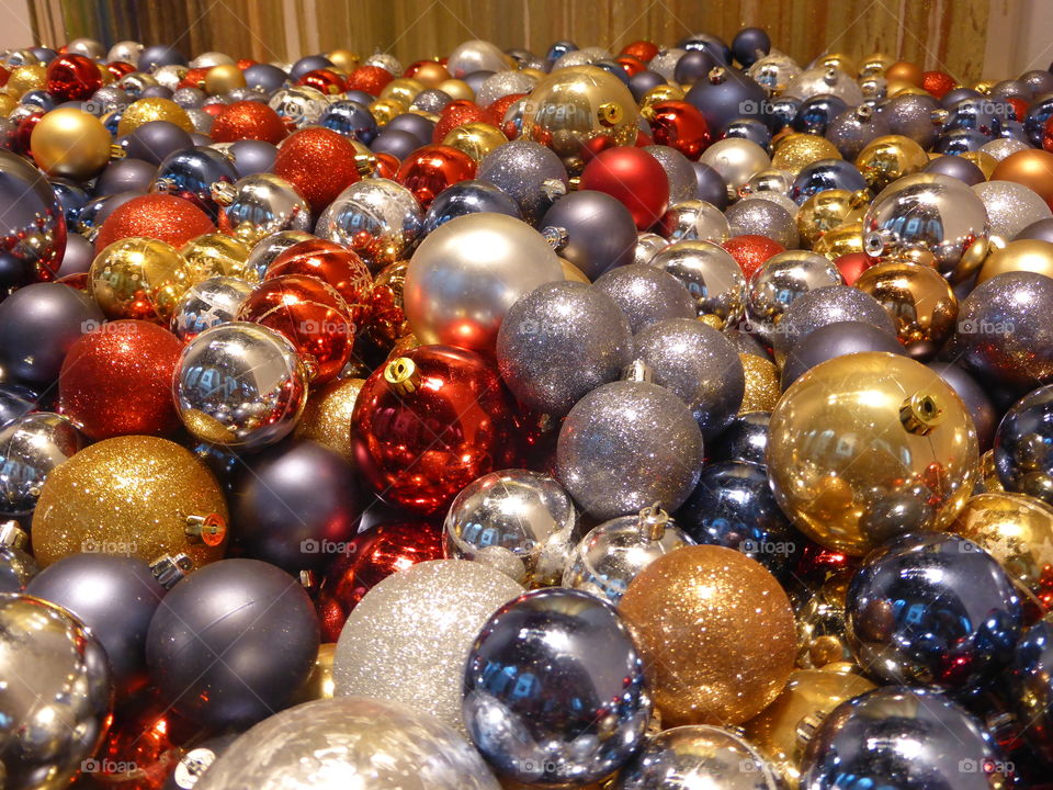 lots of colorful Christmas balls