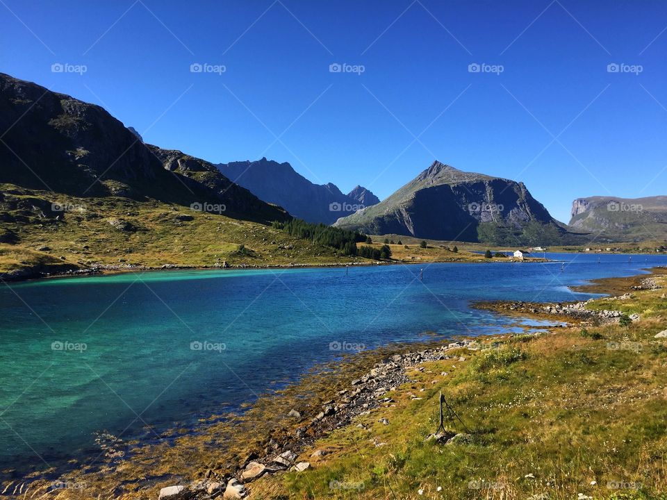 Scenic view of Lofoten Island