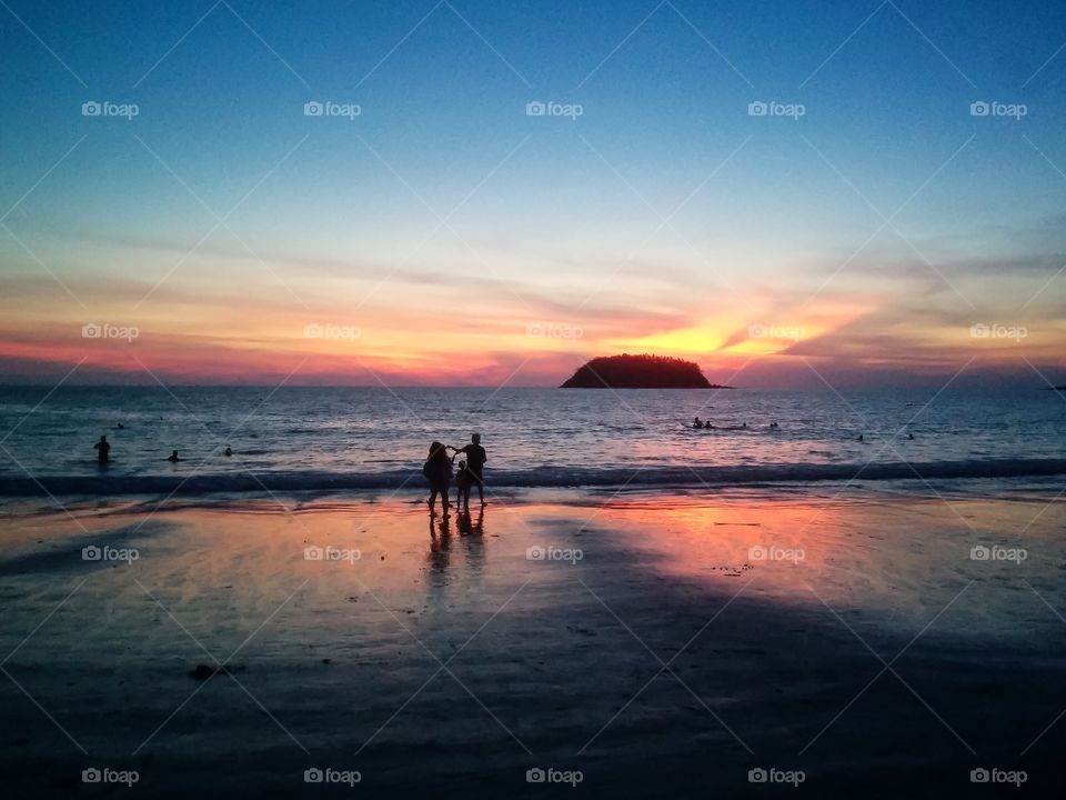 Family enjoying at beach