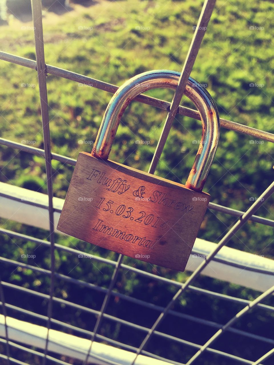 Love locks . This one caught my eye on a bridge overlooking Rudyard lake, England. 