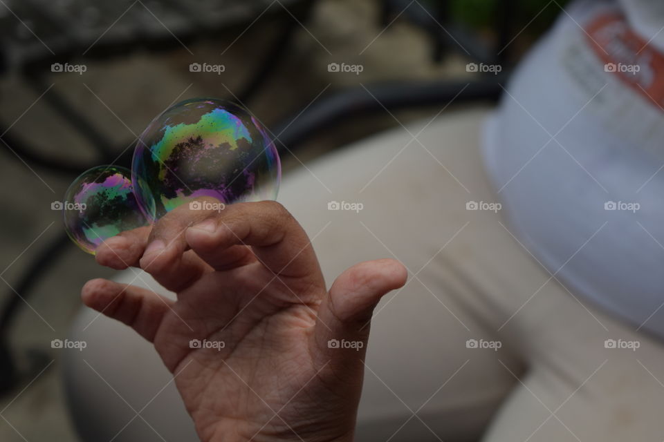 playing with bubbles