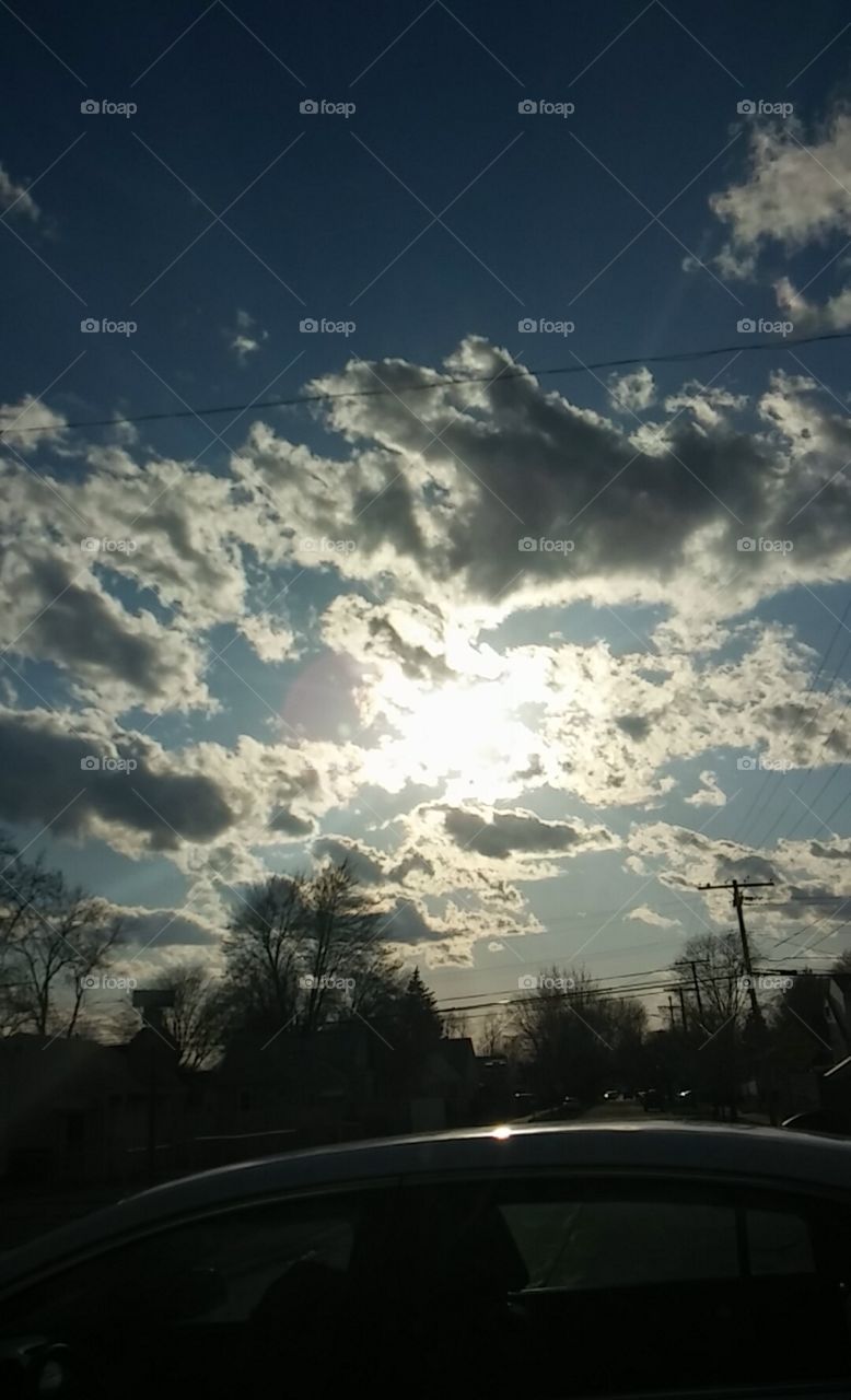Sunny Clouds. Driving down the street and thought it was cool