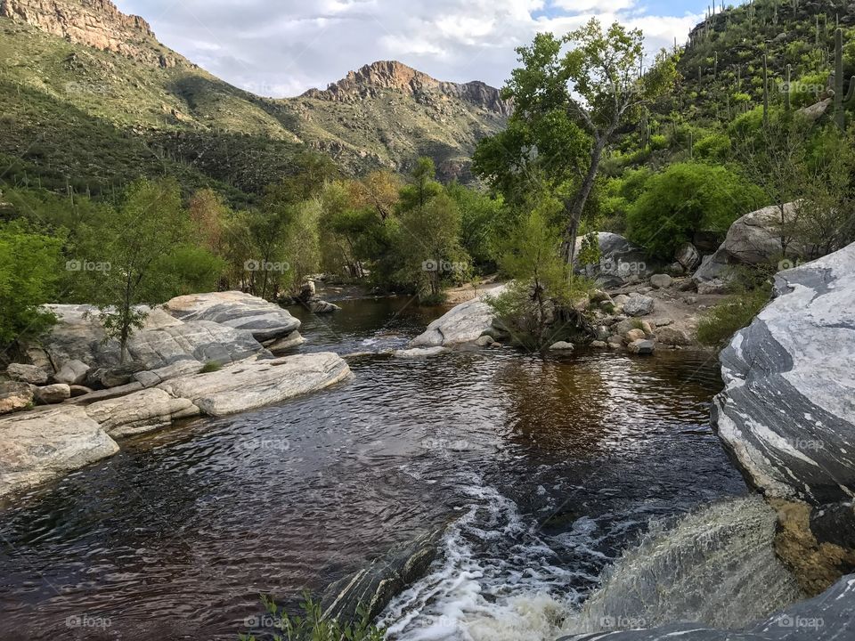 Nature Mountain Landscape - Sabino Canyon in Tucson, Arizona 