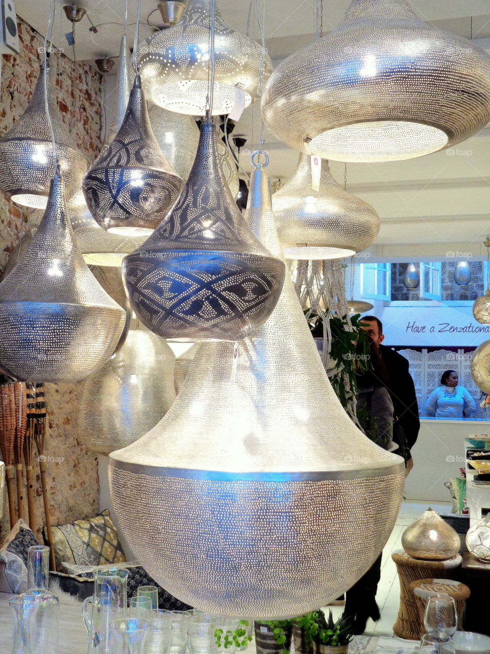 Beautiful lamp display as seen in Amsterdam lamp shop