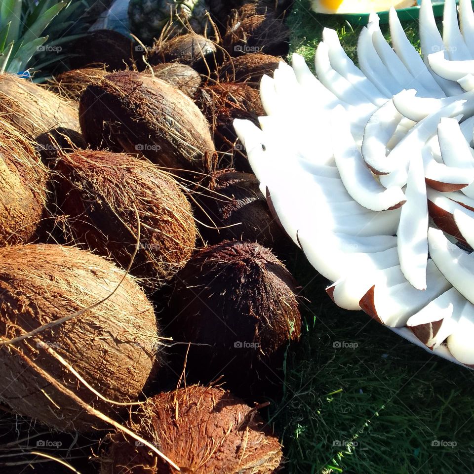 beautiful coconat , white fruits