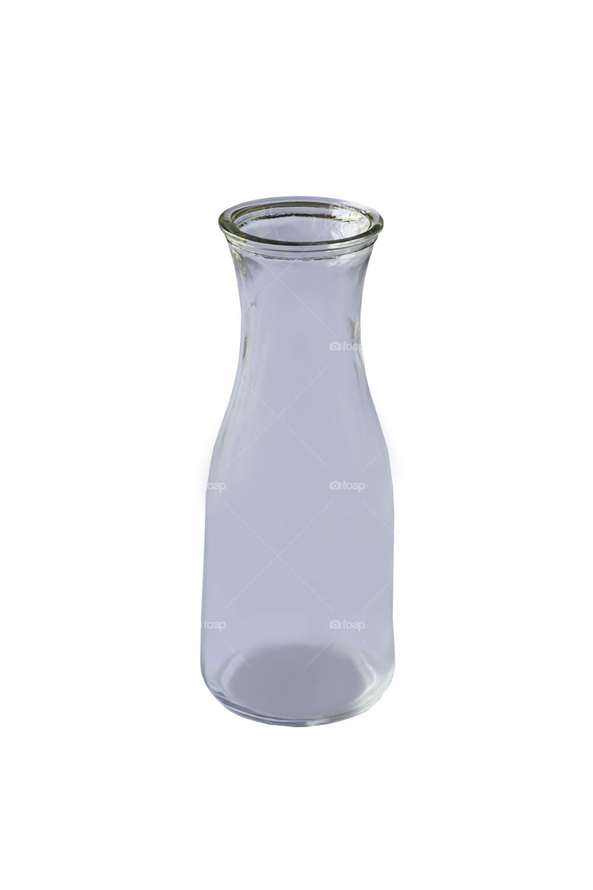 Glass bottle on a white background with clipping path.