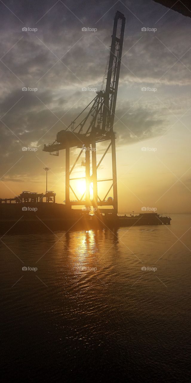 morning at port of tg pelepas malaysia