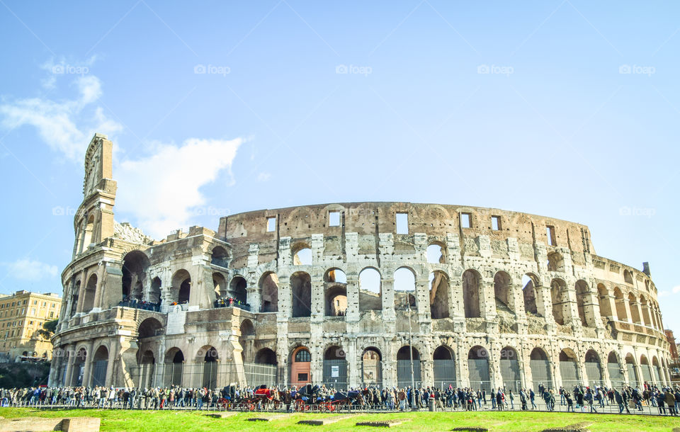 Tourists Visiting Colosseum In Rome, Italy
