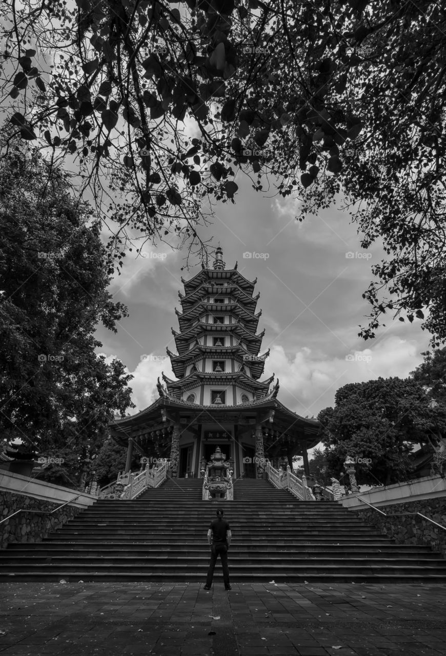 Standing alone infront the pagoda