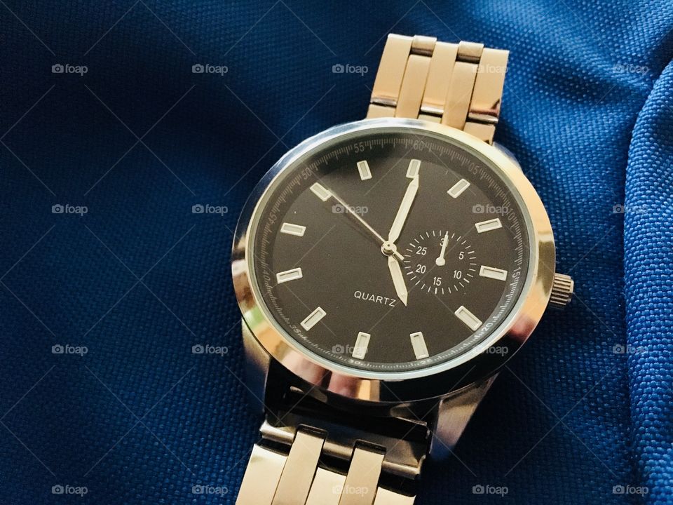 Watch on textile texture