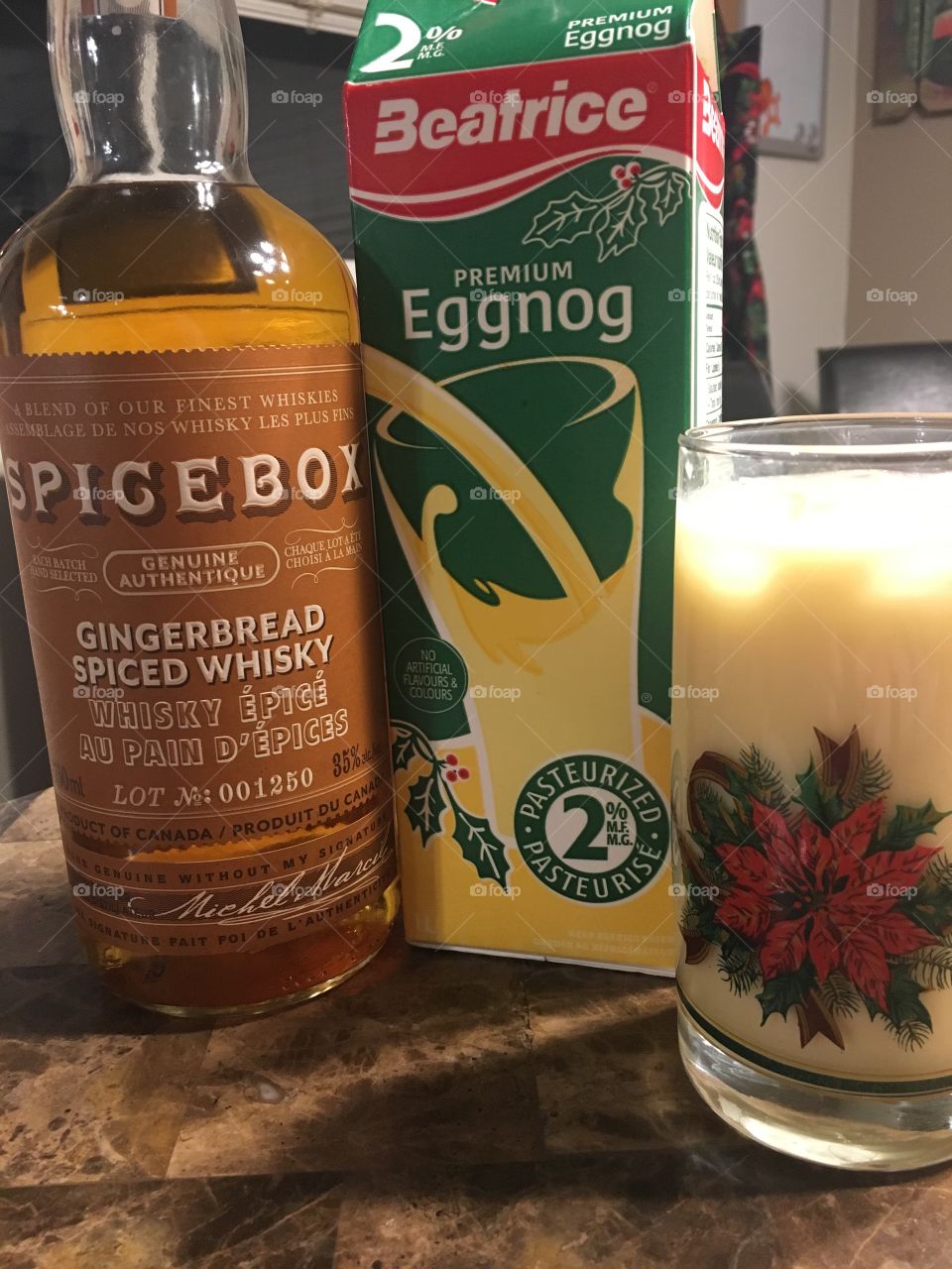 Gingerbread Spiced Whiskey in Eggnog 