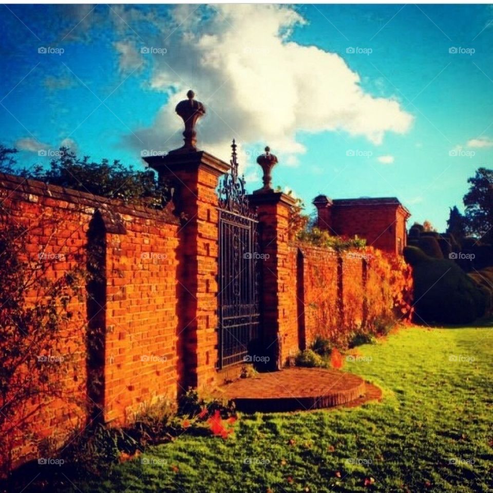 Red brick and blue sky